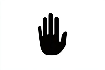 Obraz premium Silhouette of a raised hand on white background
