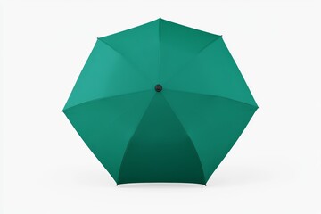 Green umbrella against white background