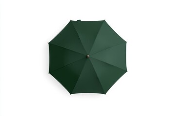 Green umbrella top view isolated on white background