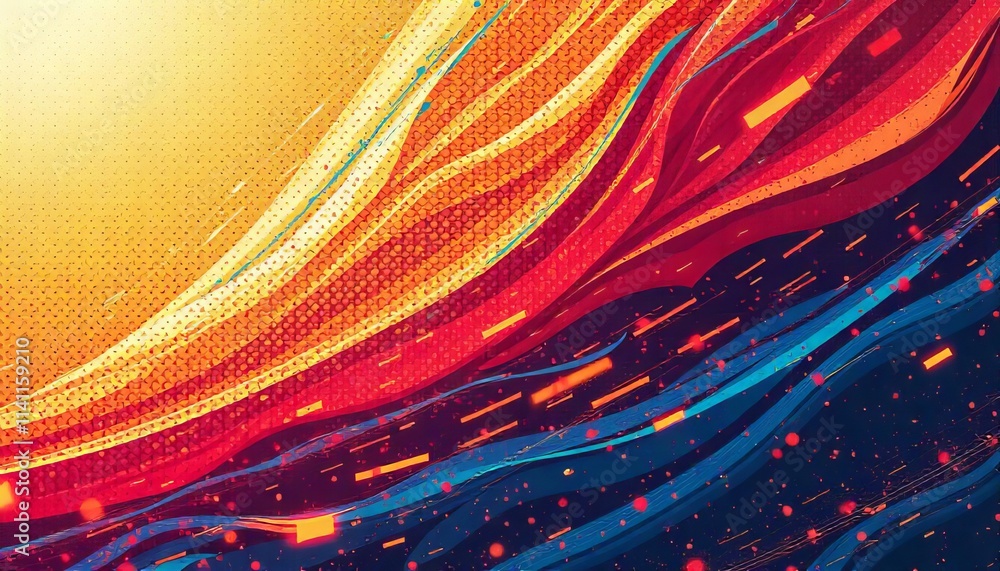 Poster vibrant abstract background with dynamic color transitions