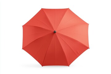 Bright red umbrella against white background showcasing elegant design