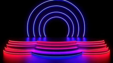 Fototapeta premium Dynamic swirling lines in bright red and blue, symbolizing the energy and momentum behind successful business strategies and achievements.