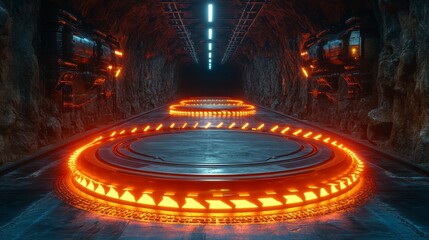 Obraz premium Abstract blue background with arrows pointing upward and speed lines creating a futuristic design for technology development and business stock visuals.