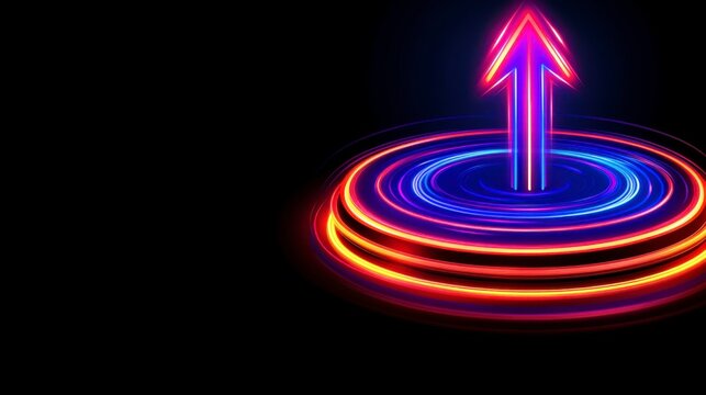 Blue background featuring upward arrows with motion lines conveying speed and progress ideal for business growth and technology stock illustrations.