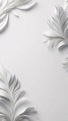 Stunning White Gypsum Leaves Frame in 3D for Sophisticated Living Room and Modern Home Wall Decoration