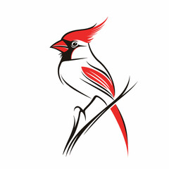 Vector Logo Illustration Red Jack Cardinal Gradient Colorful Style.