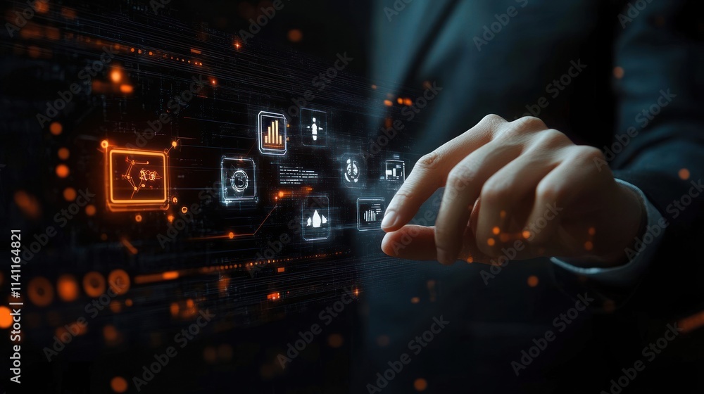 Poster incident management process in business technology with risk analysis strategy planning and effectiv