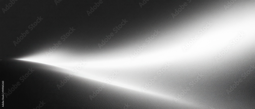 Poster abstract black and white wave background with grainy texture and light gradient for modern design
