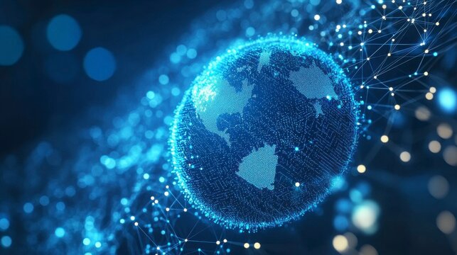 Looping abstract particle background featuring soft glowing particles representing AI and digital transformation ideal for stock video use.