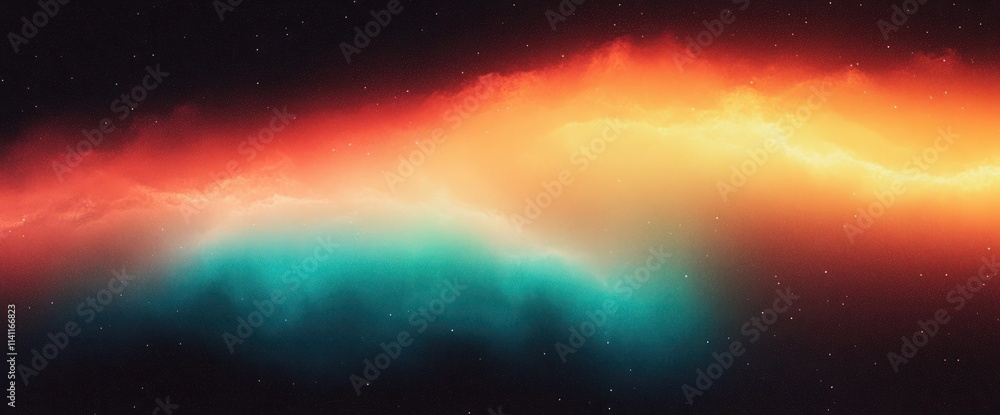 Poster abstract gradient background with smooth transitions from orange to turquoise in low-key lighting fo