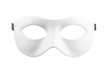 Plain white masquerade mask isolated on white background