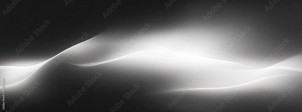 Aufkleber black and white grainy abstract texture with smooth gradient and glowing light