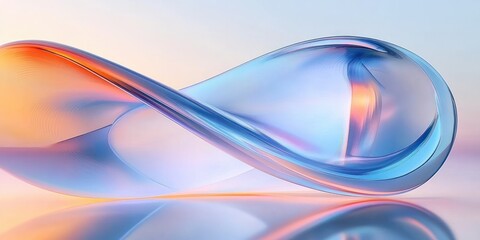 Naklejka premium Abstract Glass Shapes Flowing Minimalist Design with Soft Pastel Colors and Gentle Reflections