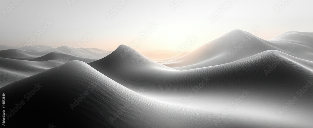 Poster Minimalist Abstract Black White Gradient Texture Background Soft Light Design