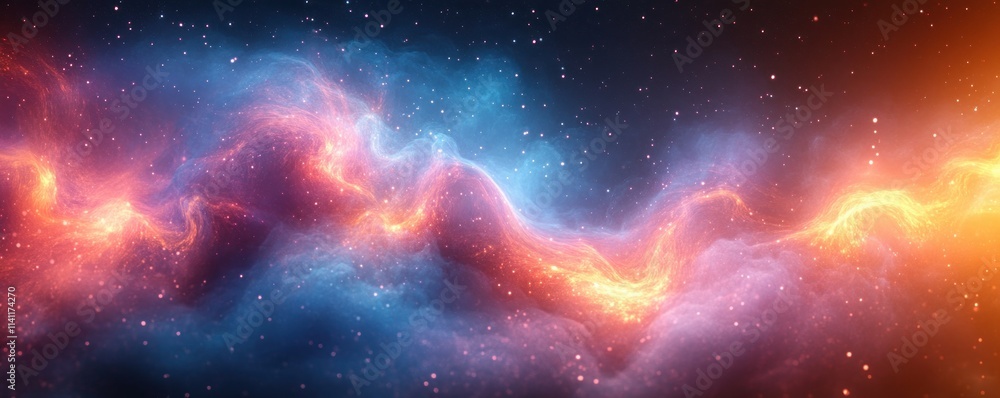 Poster gradient background abstract design in purple blue pink ethereal glow soft textures for banners post