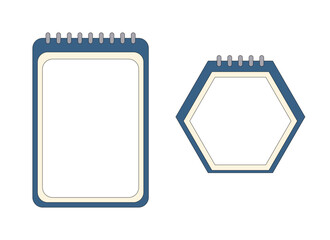 Illustration script note book unique design with blank background