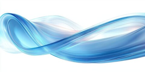 Futuristic Abstract Design with Translucent Curves in Blue and White