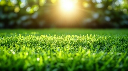 Naklejka premium A soft green blurred nature background with light reflections, capturing the beauty of the outdoors in a peaceful, ethereal style ideal for eco-friendly themes.