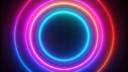 Obraz premium Colorful neon circle render seamless loop motion background, neon, circle, abstract, seamless, loop,render, futuristic