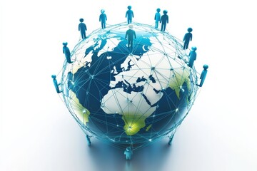 Global connectivity event people connecting worldwide through technology digital environment aerial perspective social impact