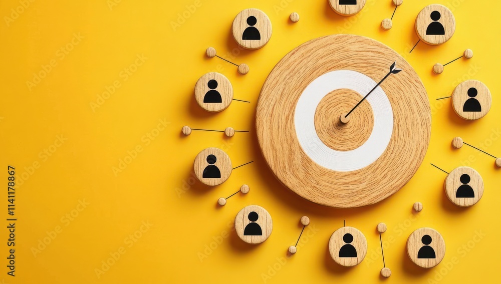 Poster customer relationship management target audience and connection strategy for client focus and team d