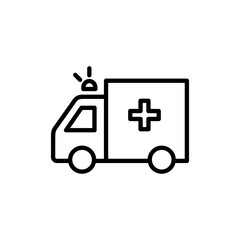 Ambulance icon vector. ambulance truck sign and symbol. ambulance car