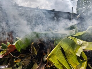 Open burning garbage 