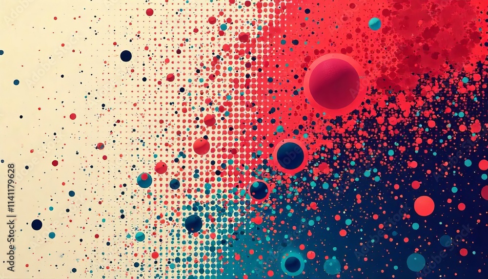 Poster vibrant abstract design with circles and color transitions