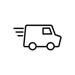 Delivery truck icon vector. Delivery truck sign and symbol. Shipping fast delivery icon