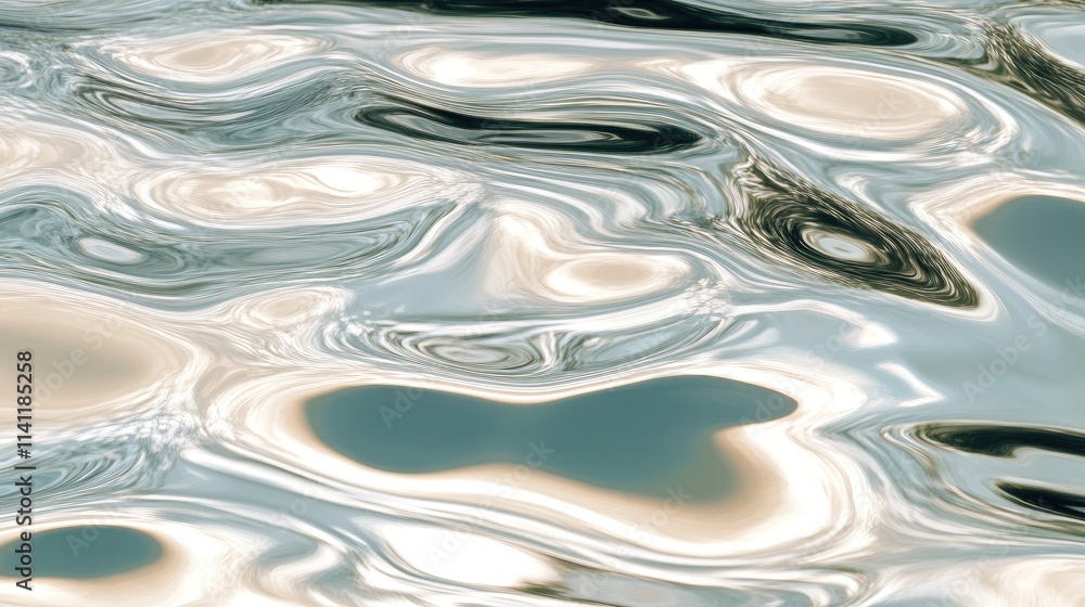 Poster abstract reflection of water surface with soft waves and patterns