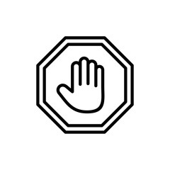 Obraz premium Stop icon vector. stop road sign. hand stop sign and symbol. Do not enter stop red sign with hand