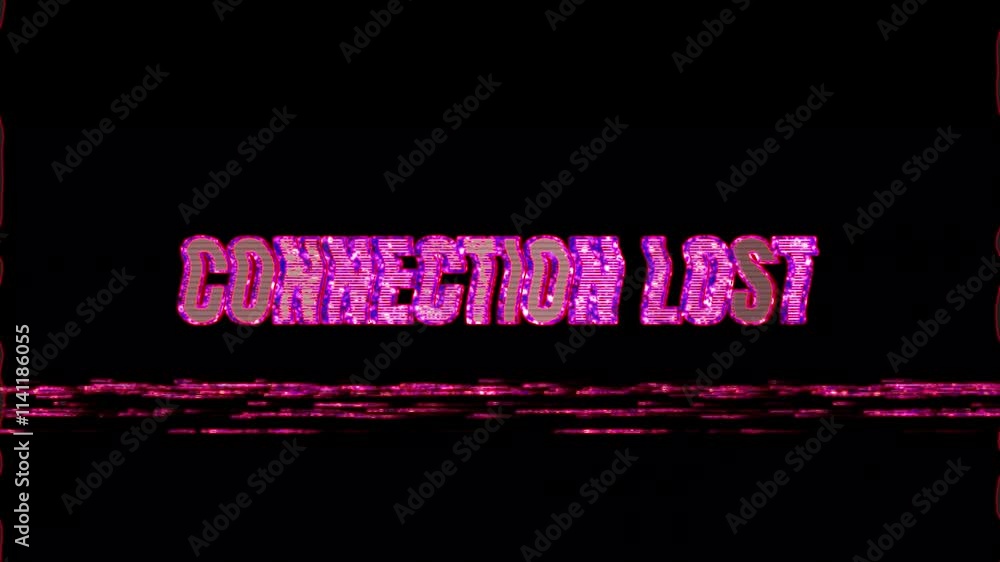 Aufkleber connection lost text message animation with distortion effects