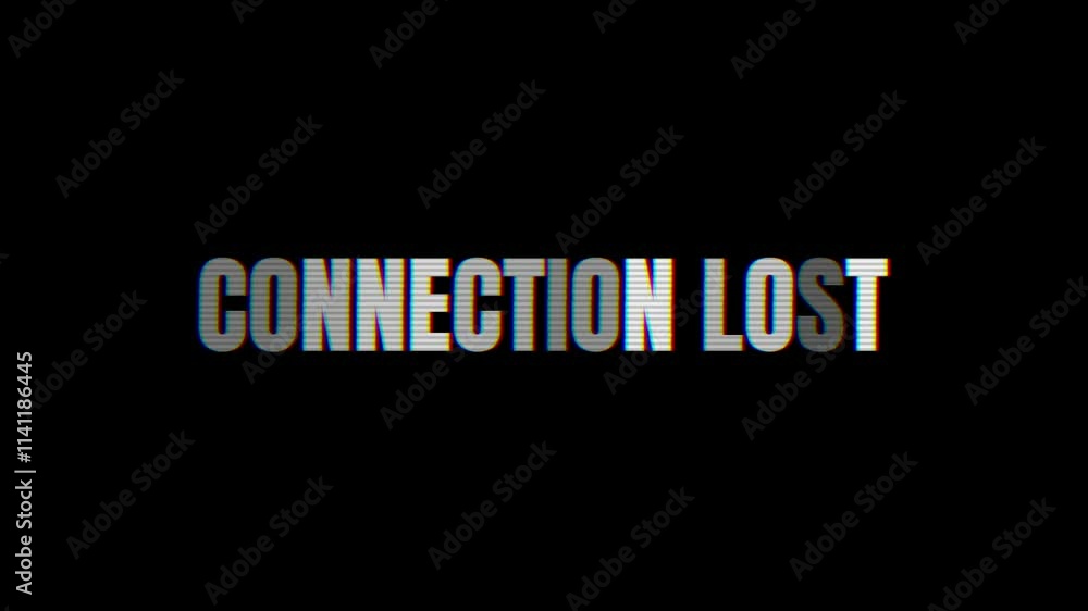 Aufkleber connection lost text message animation with distortion effects