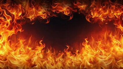 Fototapeta premium Abstract background with fiery flames and space for text, blaze, inferno, heat, scorching, arson, hot, combustion, raging, wild
