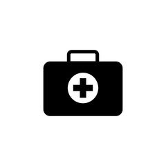 Medical box icon logo design. Medical suitcase sign and symbol. First aid icon
