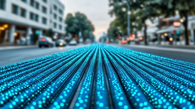Close-up view of blue pipes connecting to an oil refinery, representing the critical transportation system for moving petroleum and other resources in large-scale industrial settings.