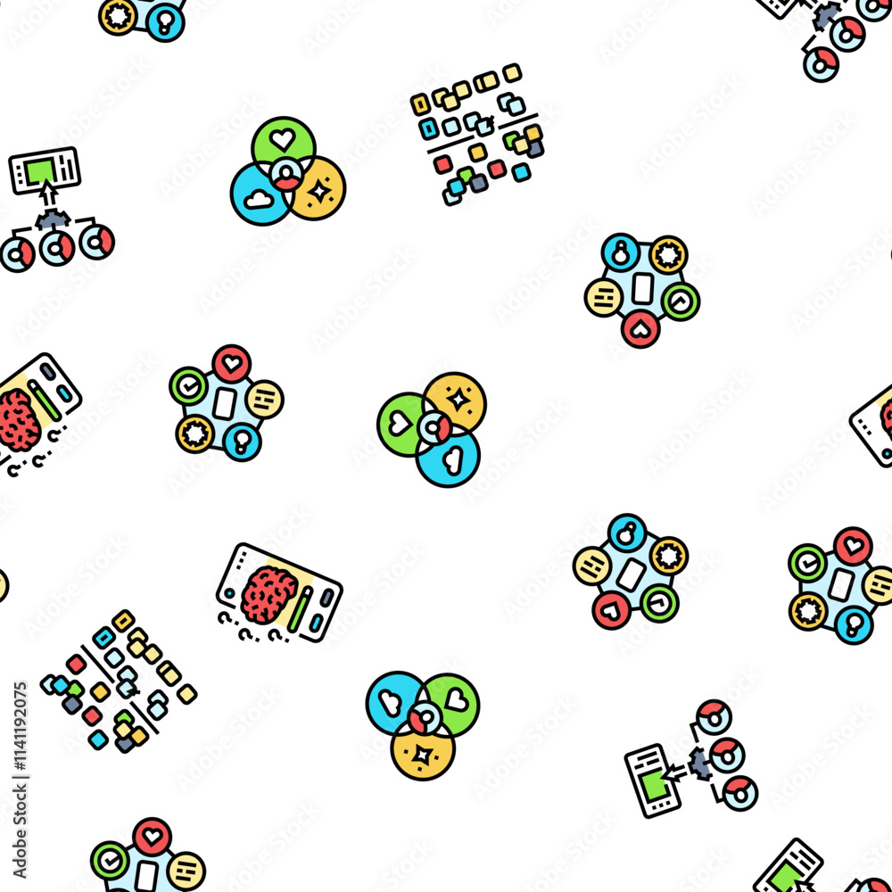 Poster ui ux digital develop code app vector seamless pattern thin line illustration