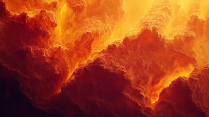 Fiery orange and red cloudscape texture.