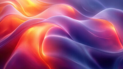 Obraz premium Dynamic Fluid Abstract Design with Iridescent Colors and Smooth Curves