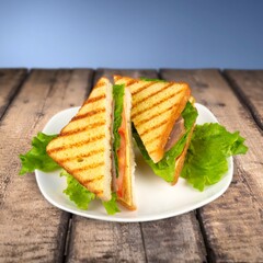 Grilled tasty fresh Panini with vegetable