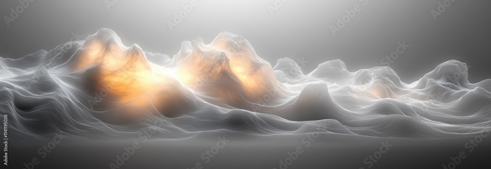 Poster abstract minimalist black and white gradient background soft noise texture gentle light