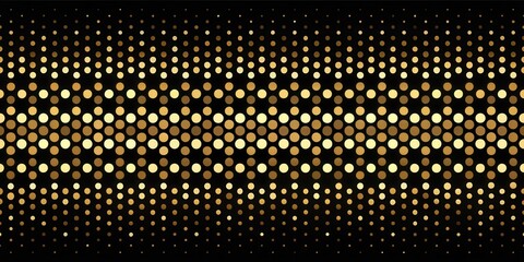 Elegant geometric pattern of gold dots on black background, perfect for holiday decorations and luxury designs