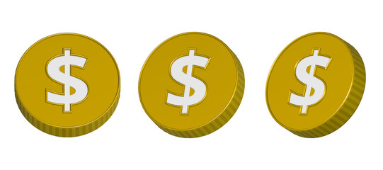 dolar coin finance 3d icon design