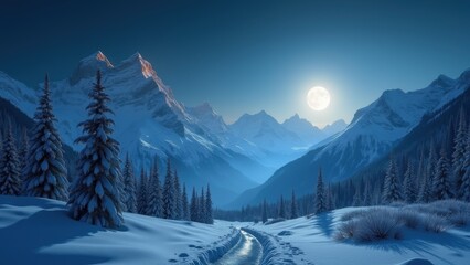 winter landscape in the mountains