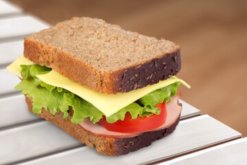 Grilled tasty fresh Panini with vegetable