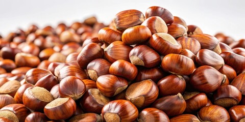 Obraz premium A pile of freshly harvested chestnuts, chestnuts, food, autumn, season, harvest, nut, delicious, organic, raw, brown