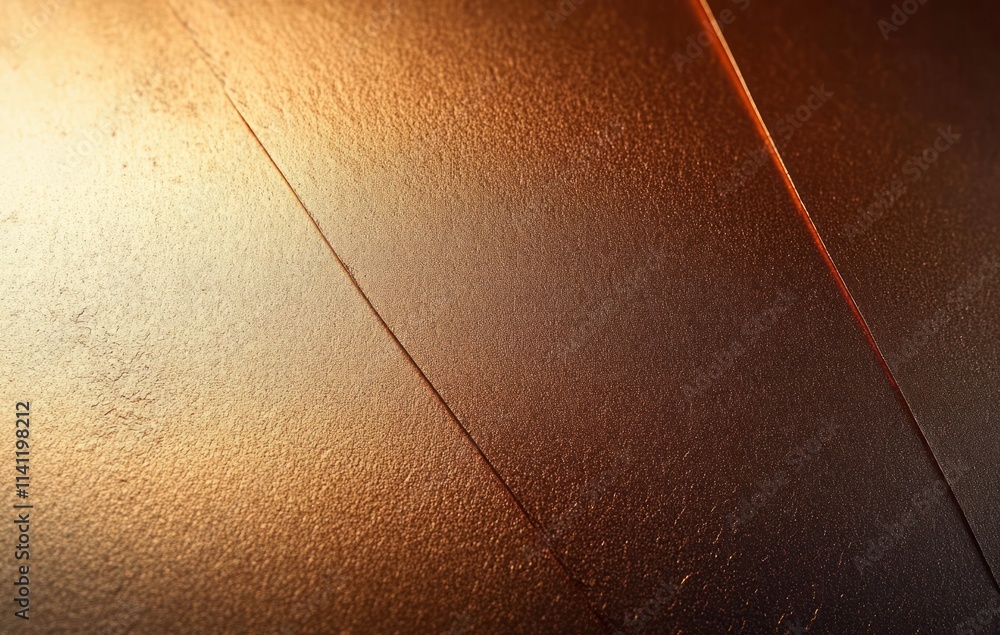 Poster copper metallic texture closeup with reflective surface and abstract design in modern minimalism