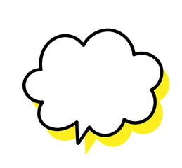 吹き出しフレームアイコン　シンプルな手描きのふきだし　ベクターイラスト素材　モノクロ　白黒　白背景