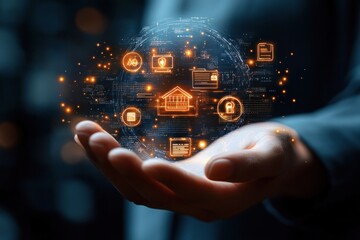 Digital Illustration of Public Sector Icons Representing Government Education Health Municipal Services