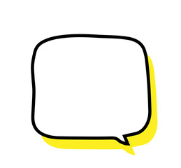 吹き出しフレームアイコン　シンプルな手描きのふきだし　ベクターイラスト素材　モノクロ　白黒　白背景